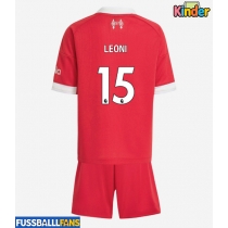 Liverpool Giovanni Leoni #15 Heimtrikotsatz Kinder 2025-26 Kurzarm (+ Kurze Hosen)